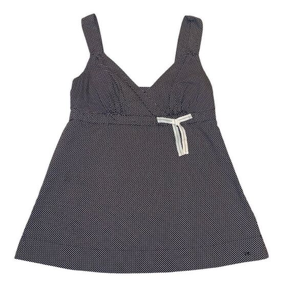 Tommy Hilfiger Black with White Polkadots Babydoll Style Halter Top Sz 10 - Picture 8 of 11